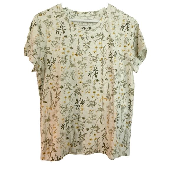 Lucky brand botanical cotton print tshirt size large - Picture 1 of 8